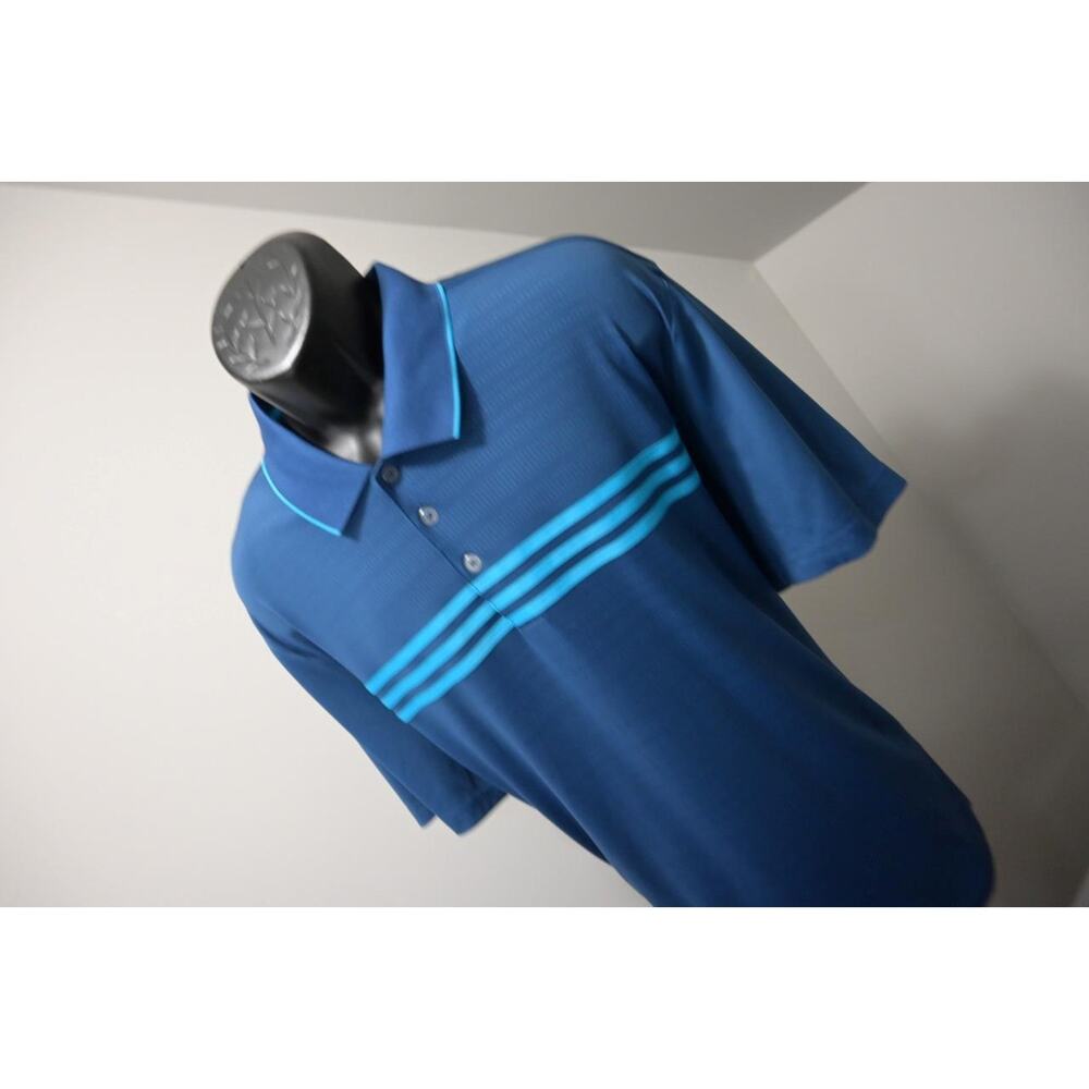 Adidas Golf Polo Puremotion Striped Short Sleeve Athletic Golf Shirt Mens Sz XL